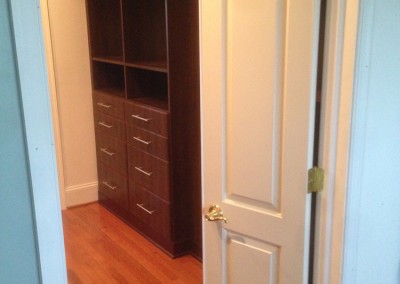 Another view of the custom walk-in closet engineered by Ricco Builders
